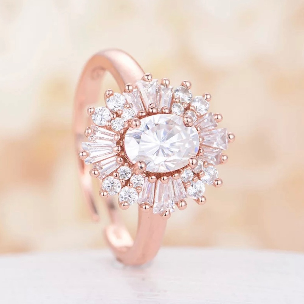 ✨SOLD OUT✨18K Rose Gold Sunflower Ring✨ - Picture 2 of 7